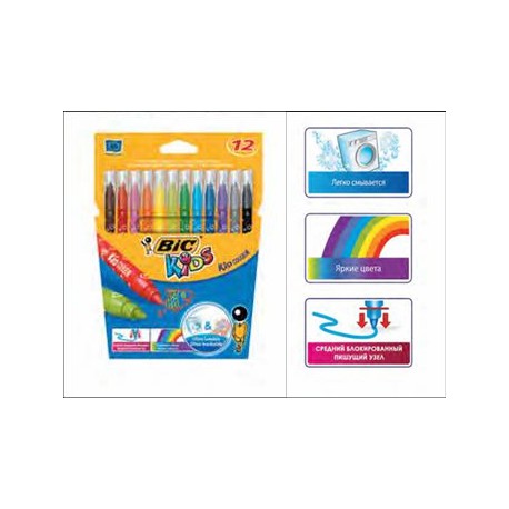 Набор фломастеров 12 цветов Кид Кулер BIC